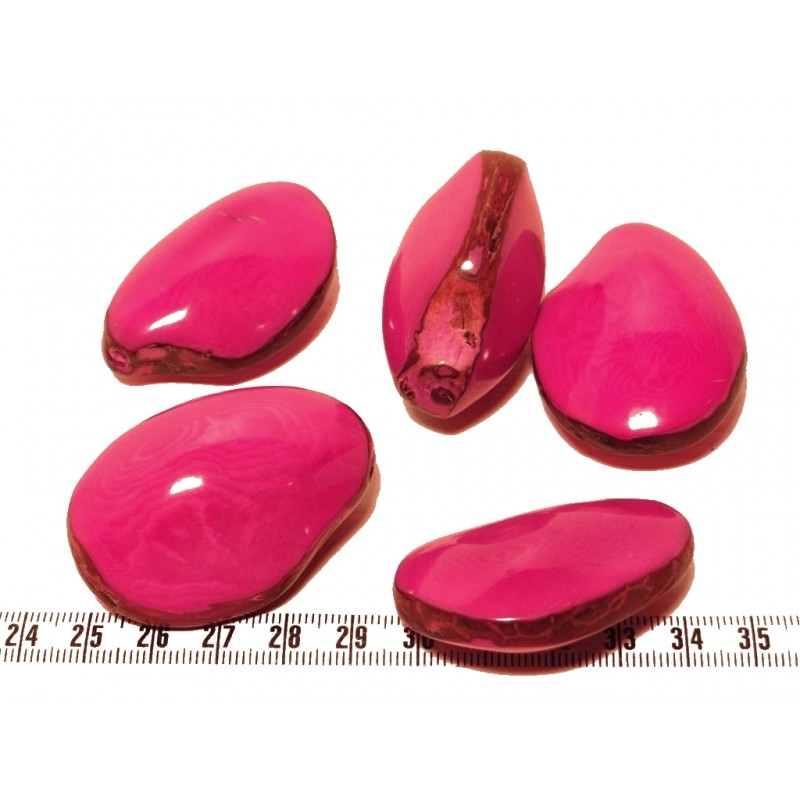 Tagua graine bombée rose
