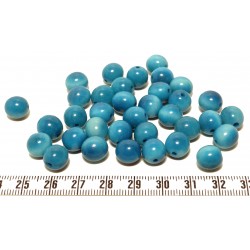 Tagua perle  9mm bleu