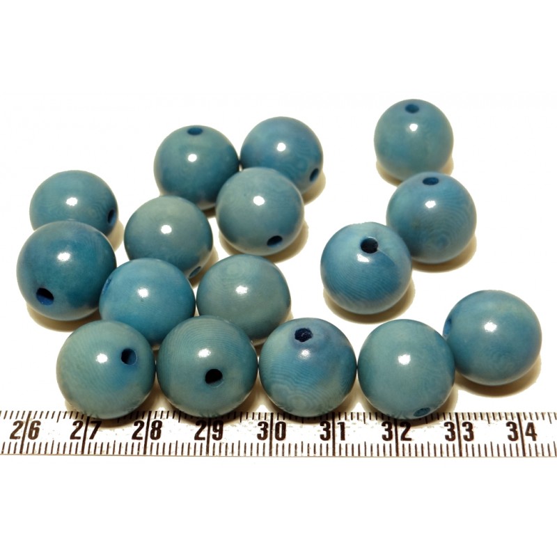Tagua perle bleu 15mm  x1