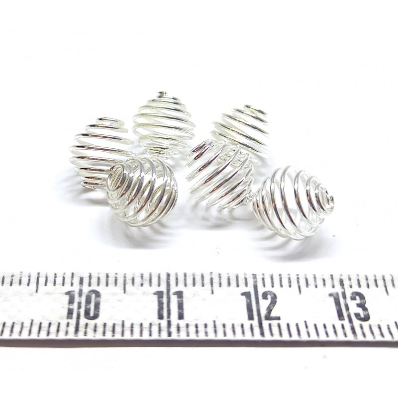 Spirale perle 10mm argenté