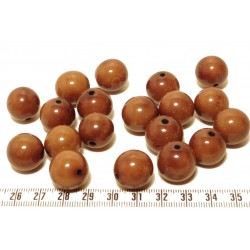 Tagua perle marron 15mm  x1