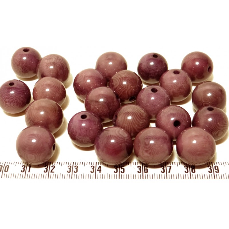 Tagua perle violet 15mm  x1
