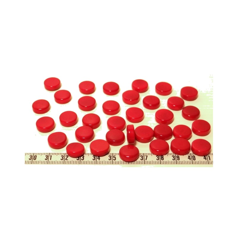 Tagua disque 13mm rouge x1