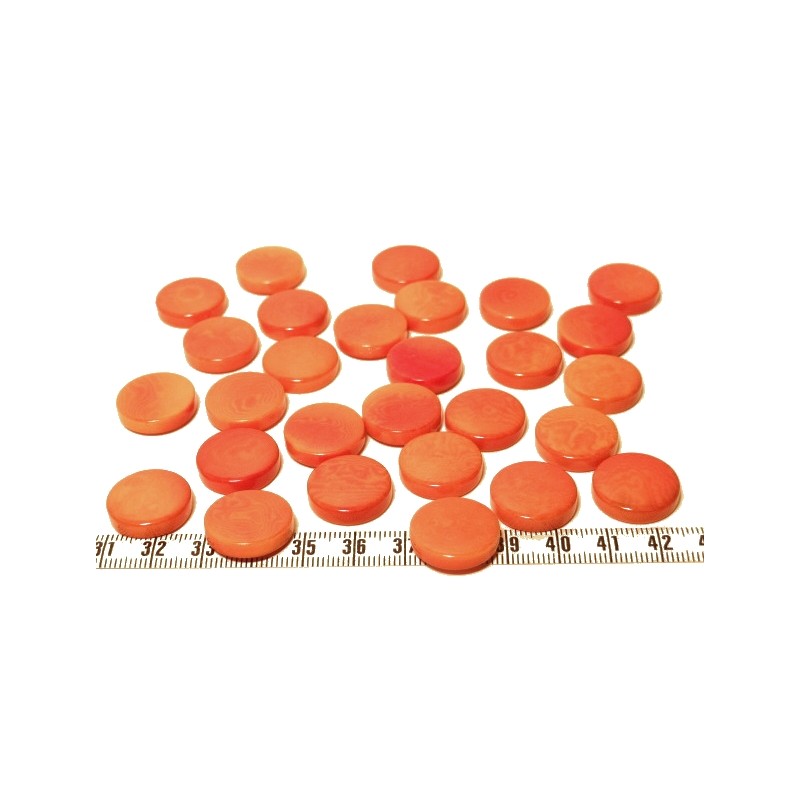 Tagua disque 19mm orange x1