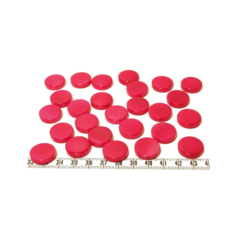 Tagua disque 19mm rose x1