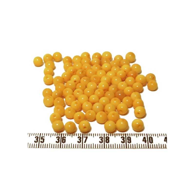 Tagua perle 5mm jaune x1
