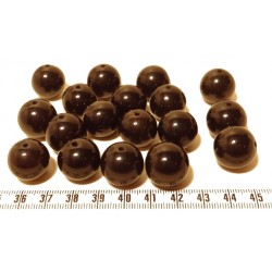 Tagua perle 15mm noir x1