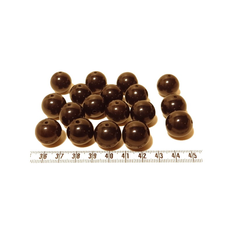 Tagua perle 15mm noir x1