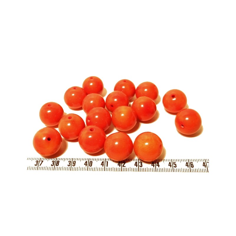 Tagua perle 15mm orange x1