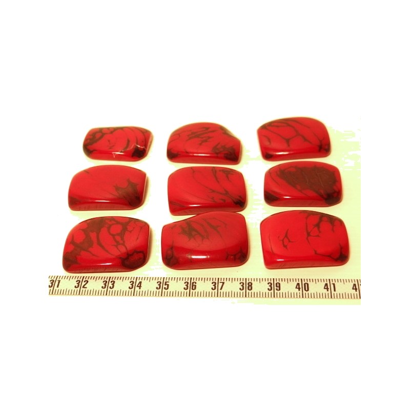 Tagua plaque marbrée rouge x1